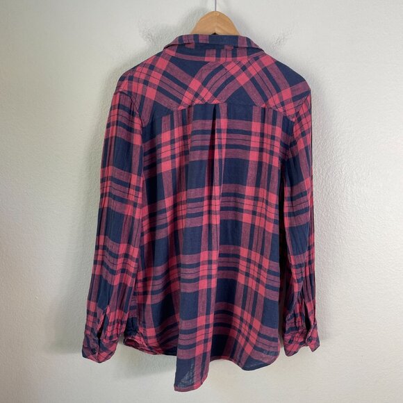 Rails Womens Medium Charli Button Up Shirt Linen Blend Long Sleeve Top - Picture 8 of 9